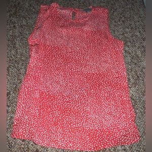 Loft orange with white dots tank top blouse bows on back size XS extra small